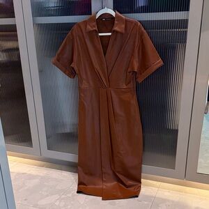 Zara Vegan Brown Midi Dress